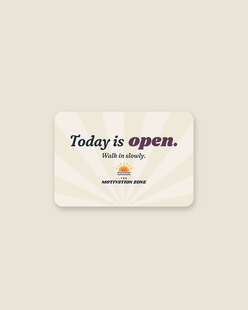 Desk mat with the print “Today is open.”, view (illustration)